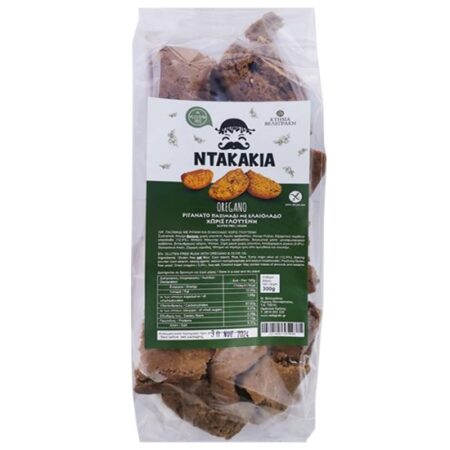 Ντακάκια με Ρίγανη Ελαιόλαδο Xωρίς Γλουτένη 300γρ