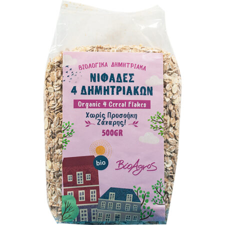 Νιφάδες 4 Δημητριακών ΒΙΟ 500γρ