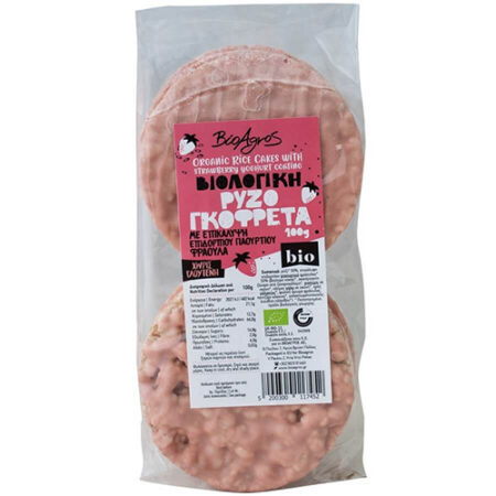 Ρυζογκοφρέτα Με Επικάλυψη Γιαουρτιού και Φράουλας ΒΙΟ 100γρ