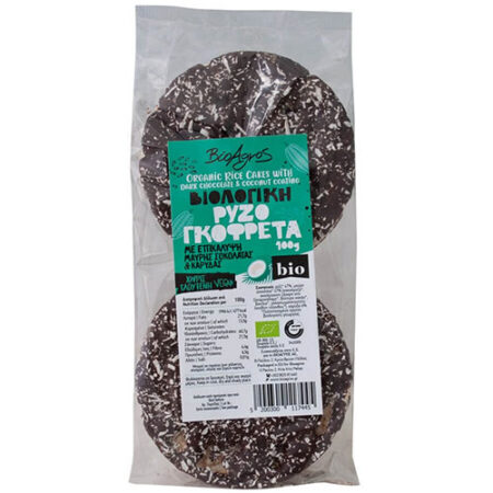 Ρυζογκοφρέτα Με Επικάλ Μαύρης Σοκολάτας Καρύδας ΒΙΟ 100γρ
